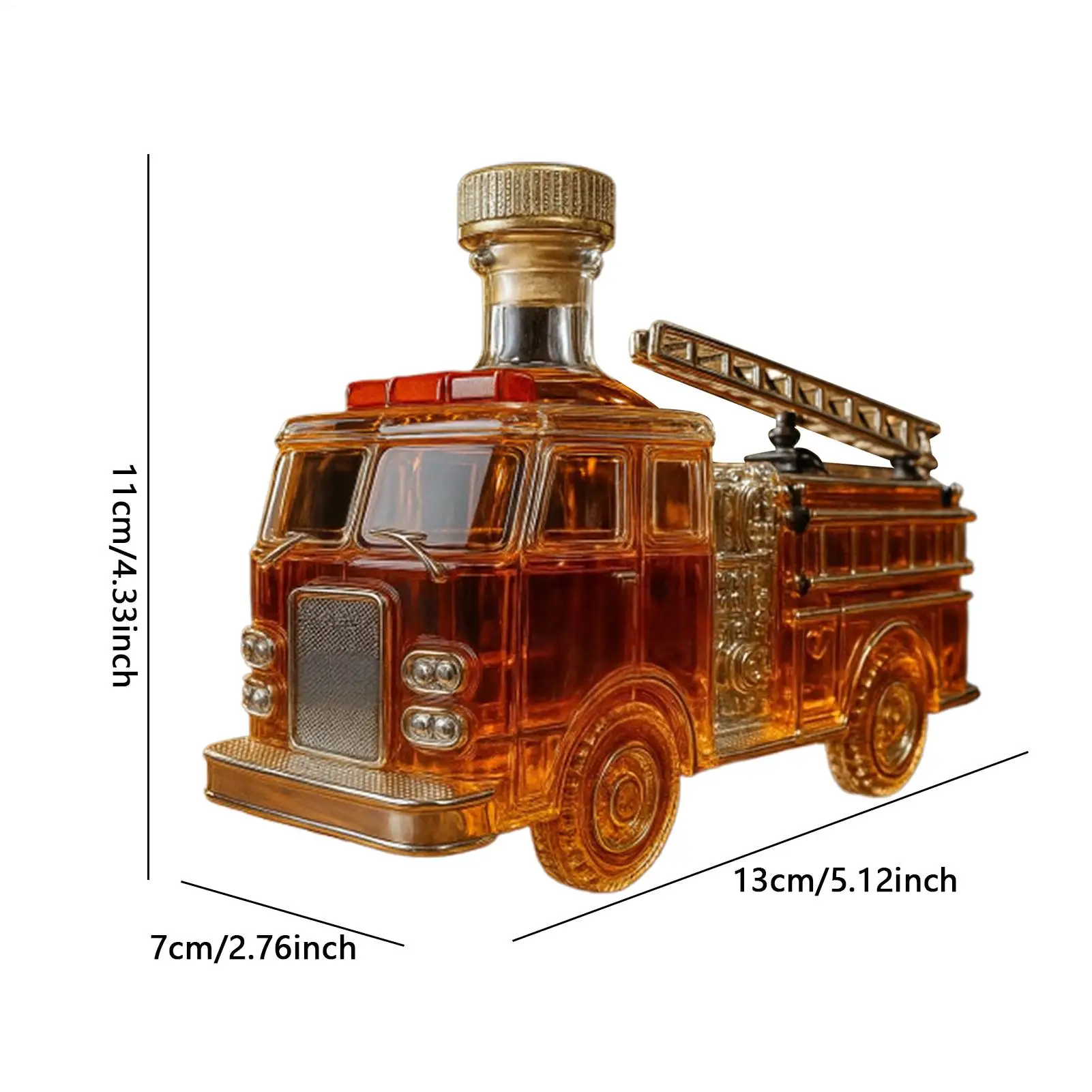 Liquor Bottle 300ml Fire Truck Shaped Bar Bottle Glass Whisky Decanter For Cocktail Home Bar Wedding Cabinet Holiday Party view 6
