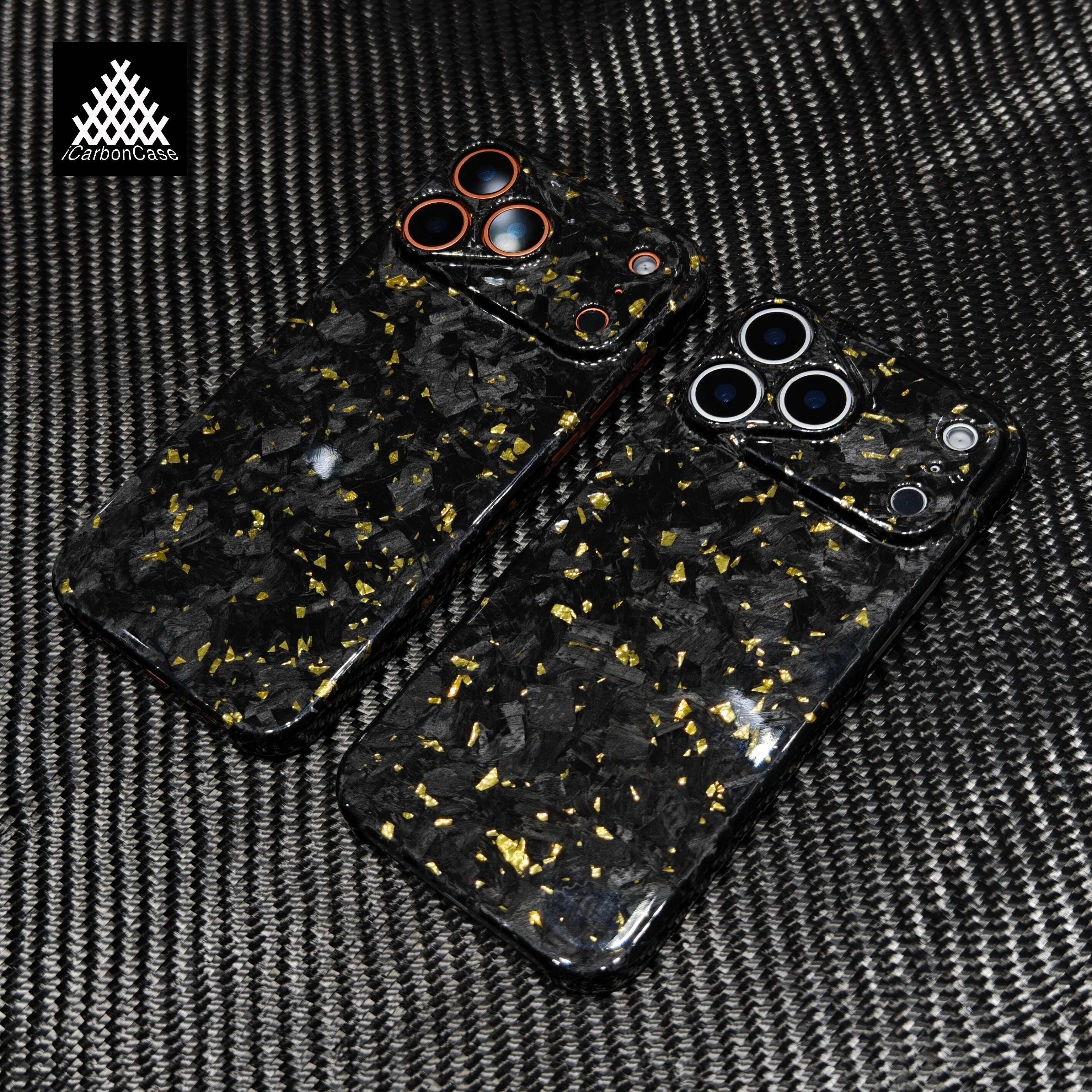 

100% Real Forged Glossy Golden Carbon Fiber Case for iPhone 17Pro Max Super Light Protective 17 Pro 17 Promax Luxury Phone Cover