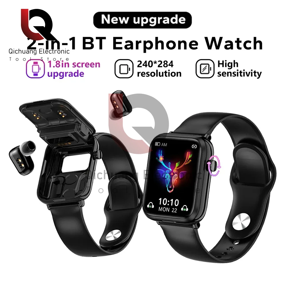 X8S Headset Smart Watch Two-in-one X5 Upgrade Version Ultra-thin 1.69 Full-touch Large Screen IP67 Waterproof Metal Shell