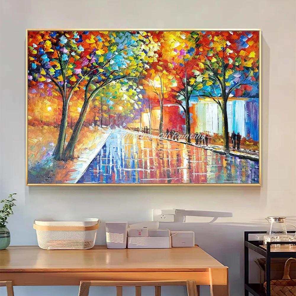 

Mintura, ручная роспись, мастихин, пейзажная картина маслом на холсте, настенная художественная картина для гостиной, домашний декор, абстрактный постер