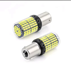 2x BA15S LED P21W Bulbs 144 SMD Extra Red For Car 1156