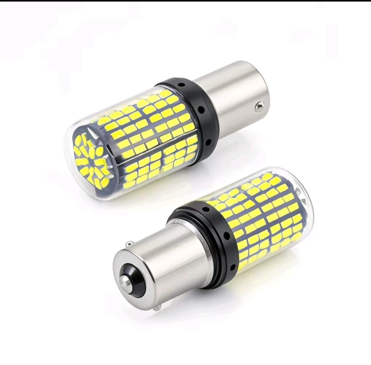 2x BA15S LED P21W Bulbs 144 SMD Extra Red For Car 1156