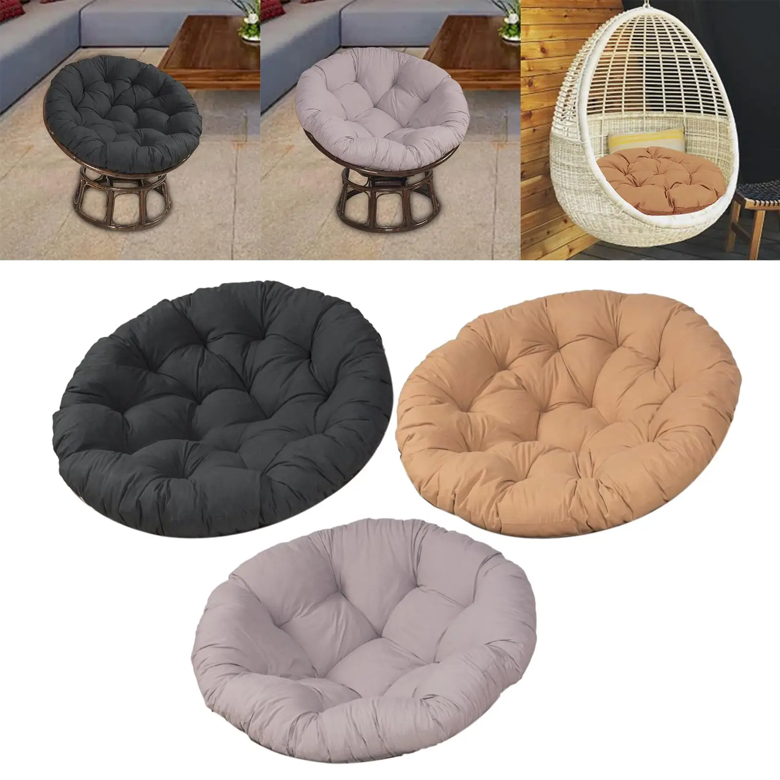 24x24 inch Patio Seat Cushion Chair Pads for Garden Egg Chair Indoor Outdoor