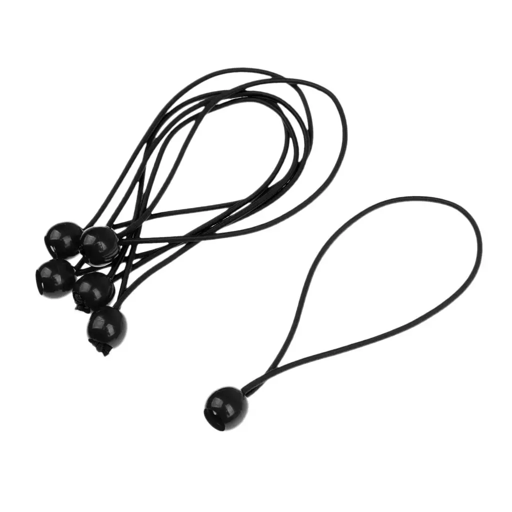 6pcs 15cm Ball Bungee Tie Down Canopy Tarp Stretch Cords Tent Accessories