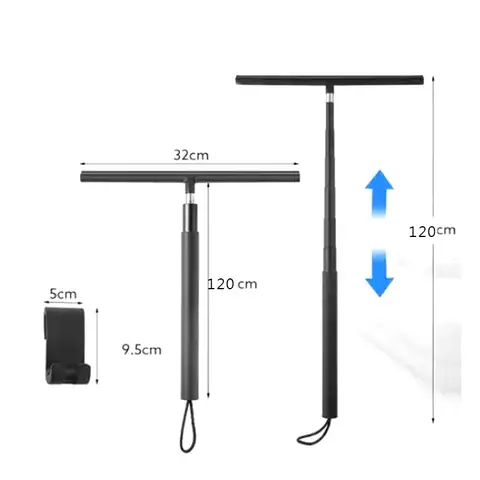 Teleskopisk duschskrapa för glasdörrtorkare med lång hållare, badrumsspegeltorkare, glasrengöring 10 best sales teleskopisk fönsterputsare - №5