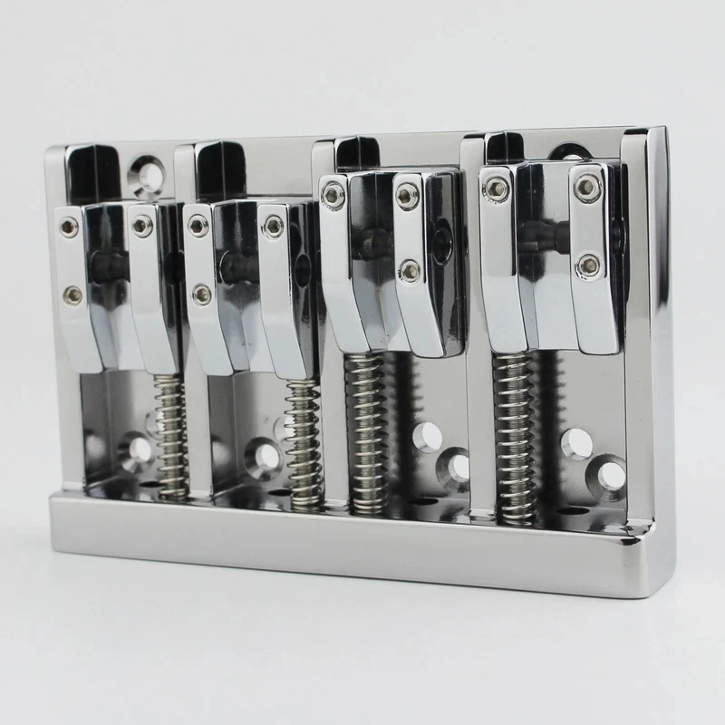 4 String High Mass Vintage Machined Adjustable Bass Bridge Chrome /Gold/Black