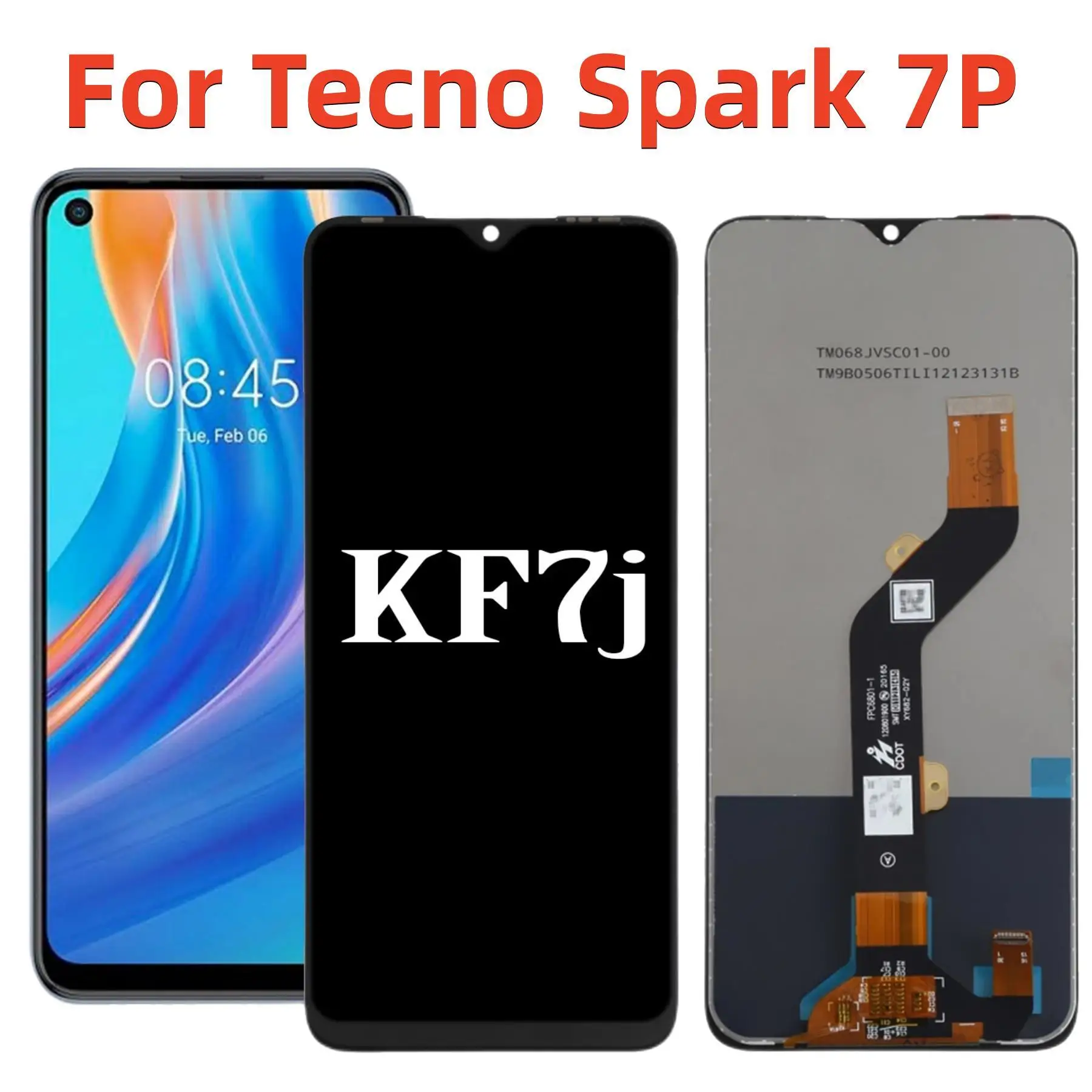 

6.8'' Original For Tecno Spark 7P KF7j LCD Display Touch Screen Replacement Digiziter Assembly For Tecno Spark7P Spark7 P LCD