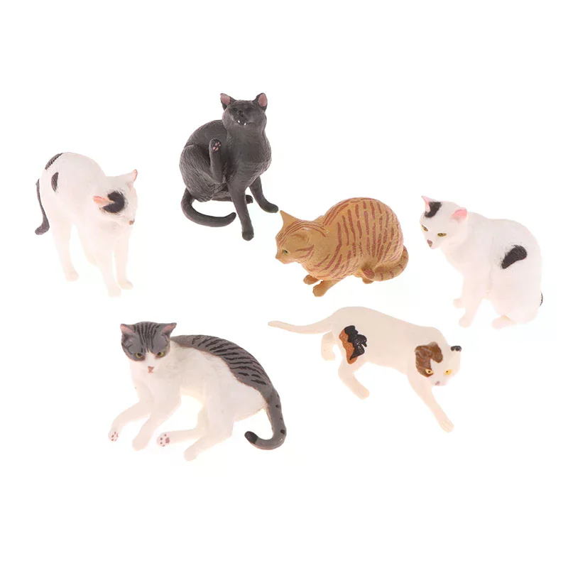 1Pcs Solid Simulation Animal Model Lying Orange Cat Figurine Cute Desktop Decoration Mini Pet Cat Model Ornament