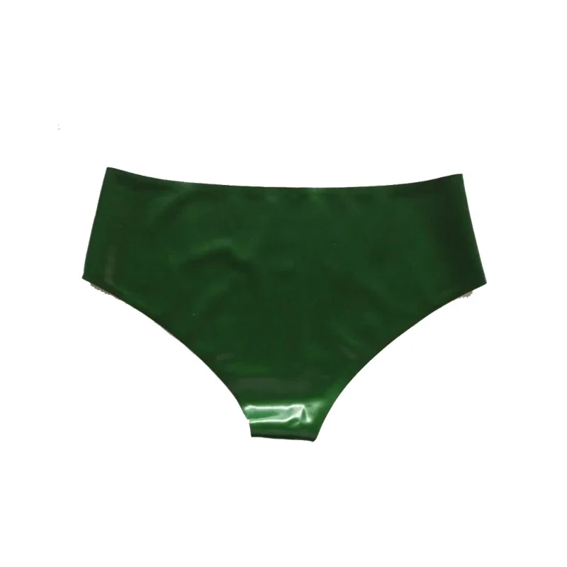 

0.4mm Rubber Latex Underwear Men Metal Green Triangle Shorts Size XS-XXL