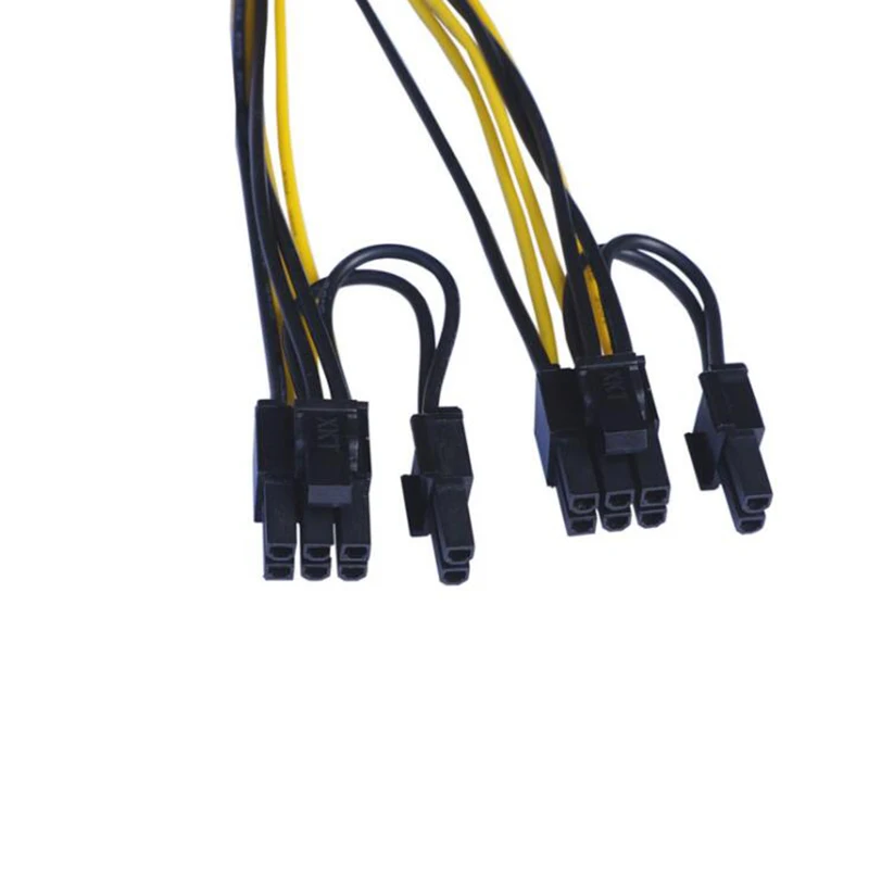 PCI-E 6-Pin Ke Dual 6 + 2-Pin Kabel Pemisah Daya Kartu Grafis PCIE PCI Express 6Pin Ke Kabel Daya Ganda 8Pin H2