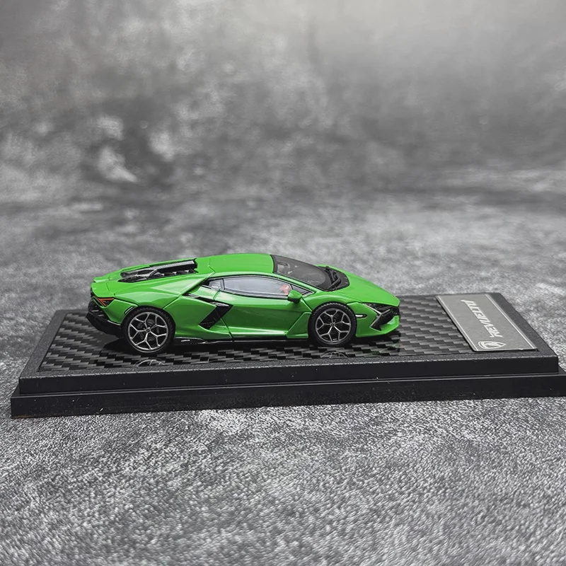 LCD دييكاست 1/64 مقياس لامبورغيني سبيكة نموذج سيارات لامبورغيني ريفيلتو الأخضر اللعب المركبات لعب للأولاد هدية الصندوق الأصلي #3