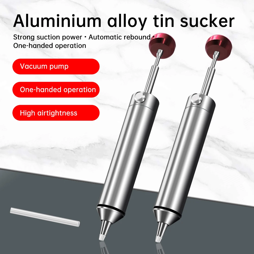 

Aluminum Powerful Desoldering Pump Suction Tin Gun Soldering Sucker Pen Removal Vacuum Solder Iron Welding Repair Tool