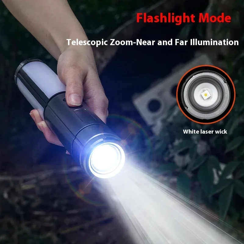 Heinast Portable Telescopic Searchlight Folding LED Flashligh 3-head Rechargeable Outdoor Car Repair Working Camping Tent Light