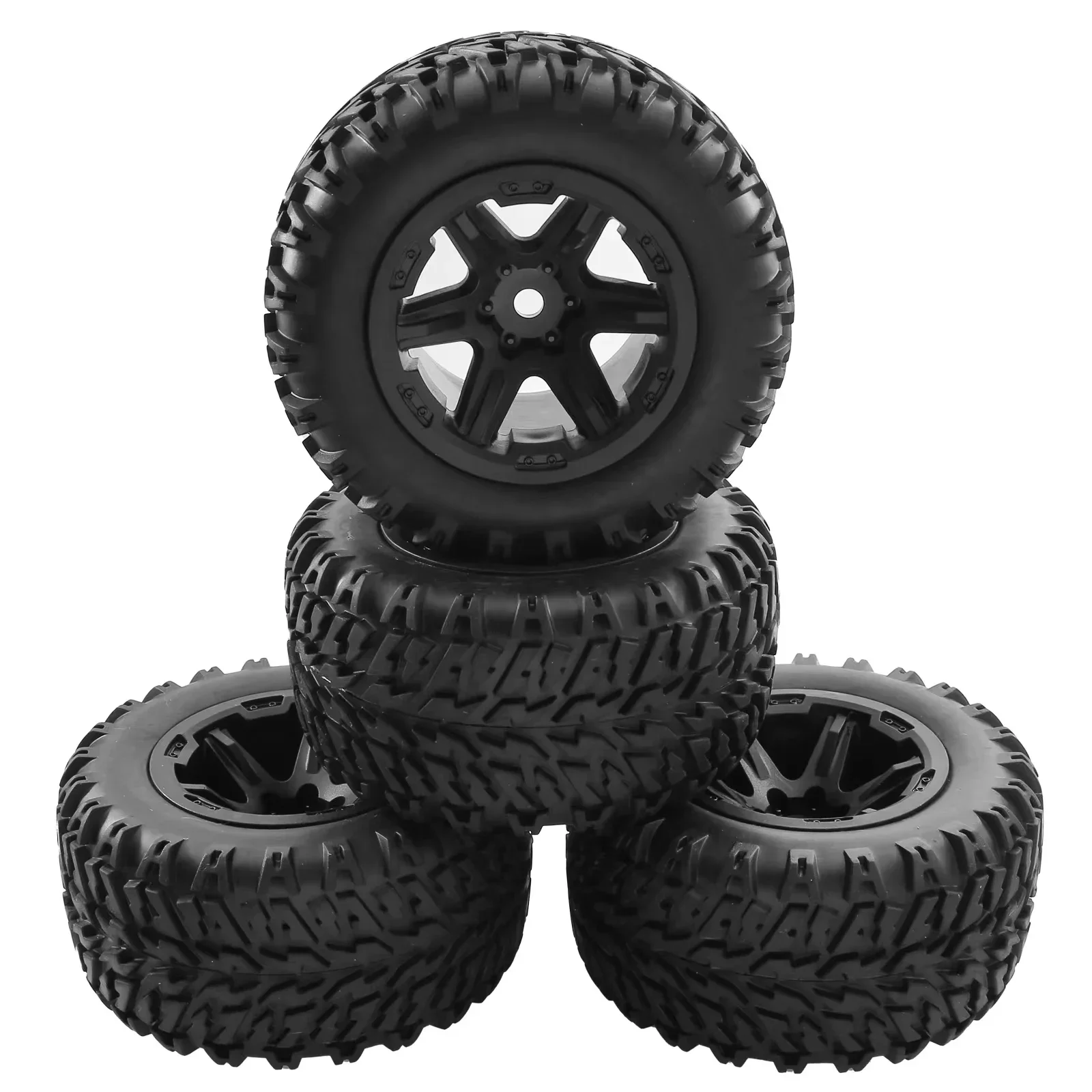 4pcs 104mm 1/10 Monster Truck Buggy Tires Wheel 12mm Hex for 1/16 MJX 16027 Traxxas HSP HPI Tamiya Kyosho Wltoys Upgrade Parts