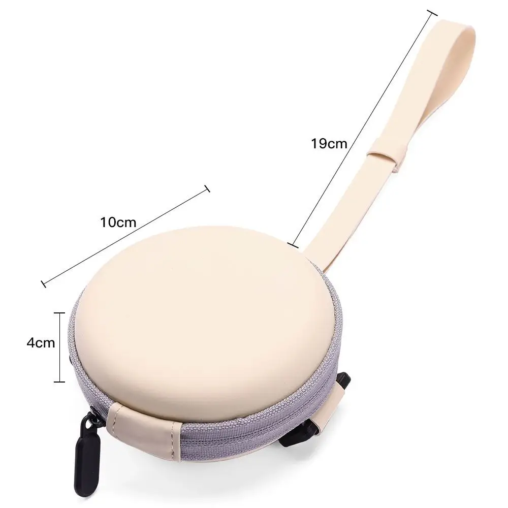 Foldable Round Sunglasses Storage Case Retro Fashion Beige Eyeglasses Pouch EVA Folding Glasses Case Portable