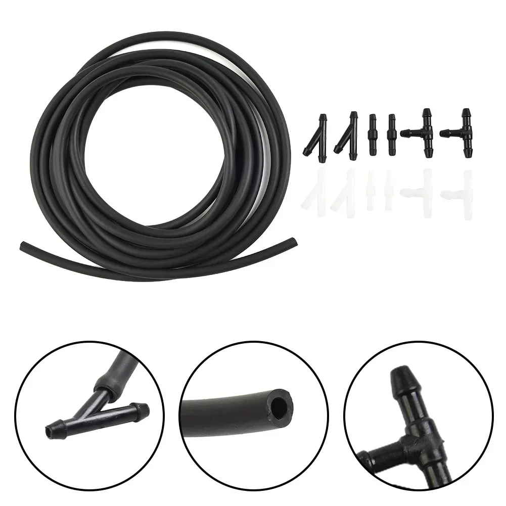 4m Car Windshield Washer Hose Repair Kits With Connector Kit T/Y/I-Piece Tube Auto Windshield Jet Nozzle Water Hose Fluid Tube