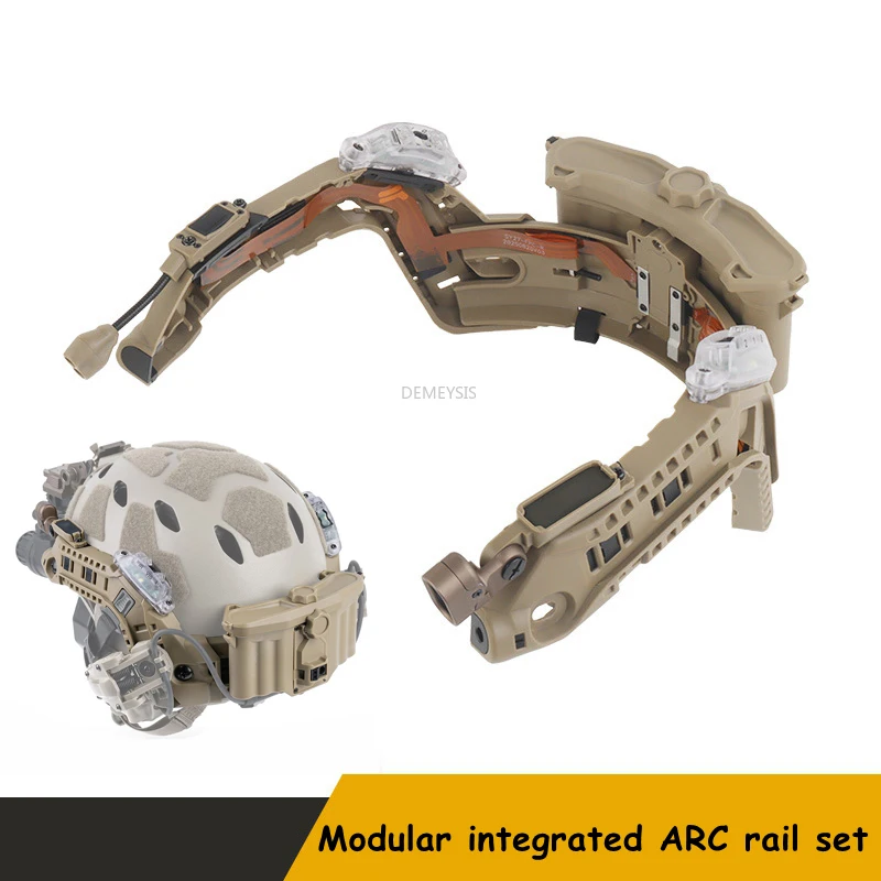 

Тактический модульный набор направляющих ARC с батарейным блоком, светодиодные красные/белые/ИК-сигнальные огни для сверхвысокого выреза, быстрый шлем, страйкбольное снаряжение