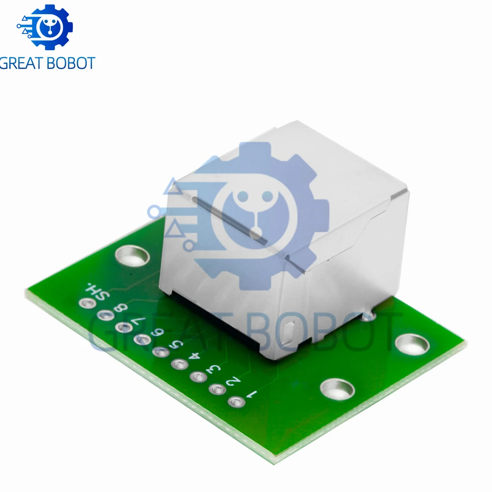Vertical to Horizontal RJ45 8‑Pin PCB Adapter Network Port Conversion Test Terminal Module