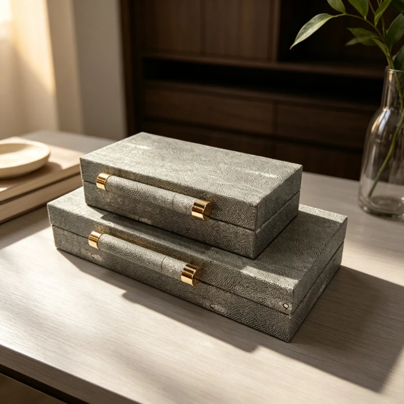 Wooden Jewelry Box with Leather Surface Multi Functional Storage Organizer for Rings Earrings Necklaces Gift 보석함