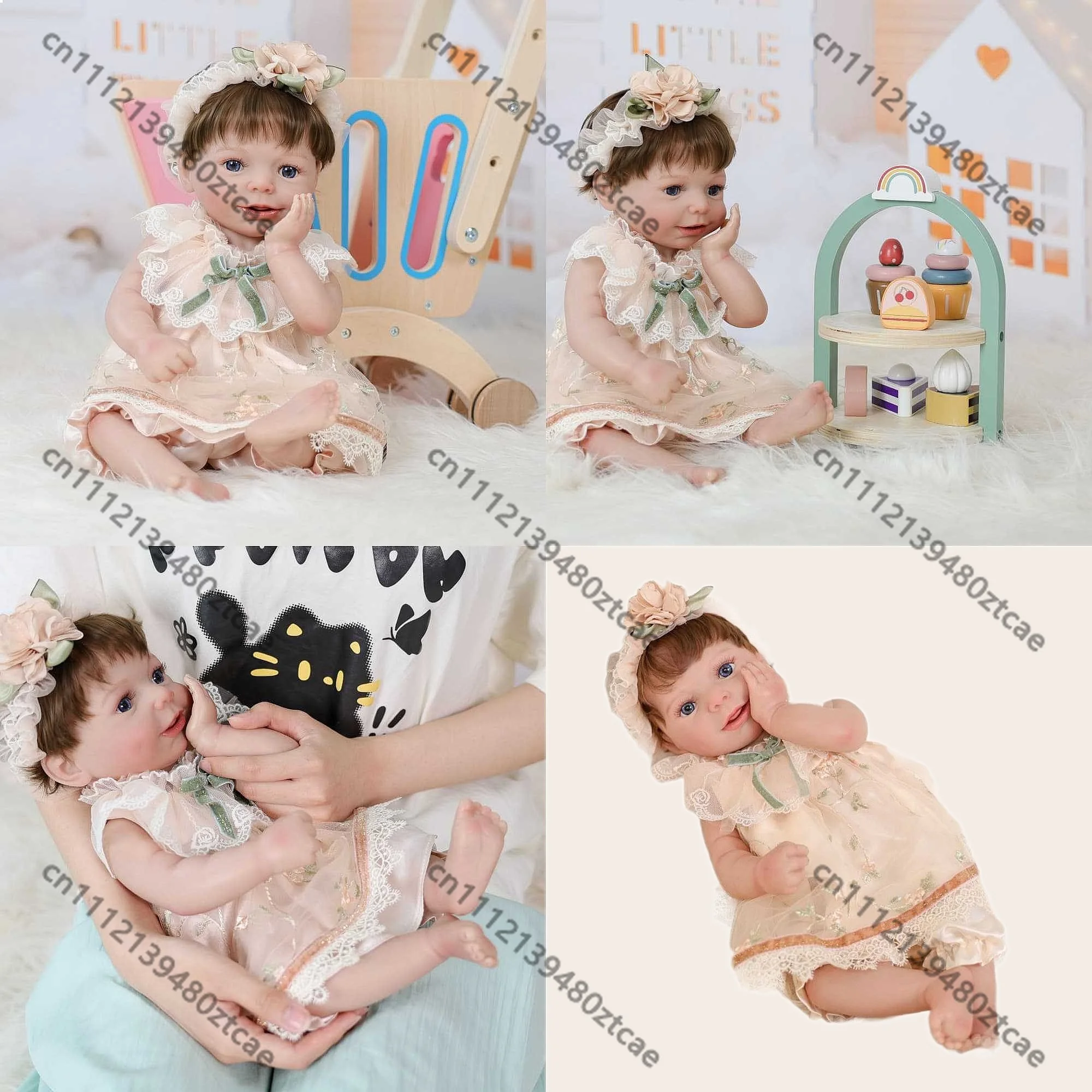 20 Inch 46cm Reborn Baby Doll Sleep Pose Soft Body Cloth Eyes Closed Dress