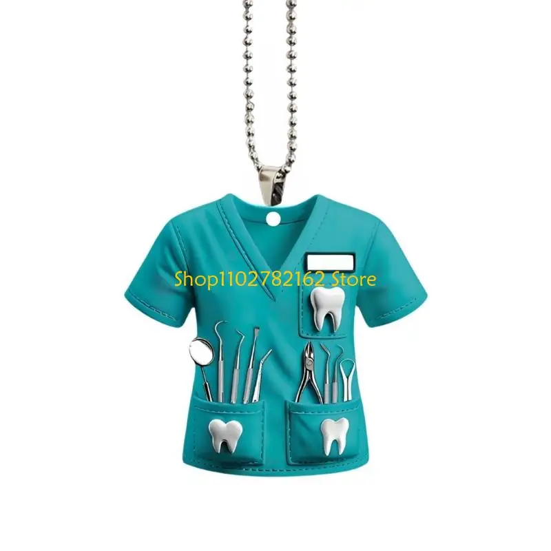 

547B Dental Theme 2D Flat Acrylic Ornament Charm Car Interior Hanging Decoration