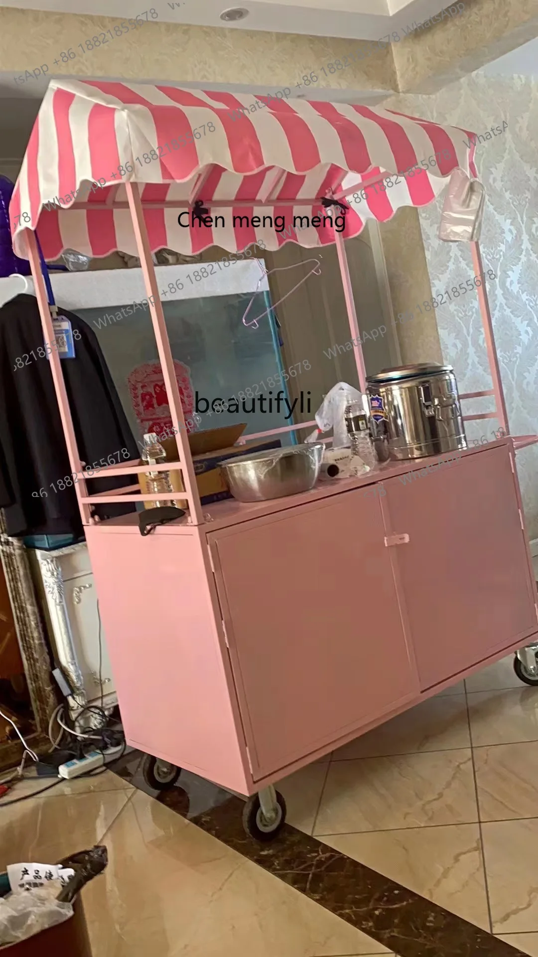 

X Street Vendor Cart Mobile Multi-Functional Snack Cart Commercial Food Cooked Food Promotion Cart