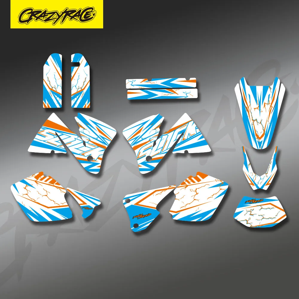 Motorcycle Graphic Background Decals Stickers kits For KTM EXC 250 300 350 400 520 MXC 200 300 2001 2002  Customize Name Number