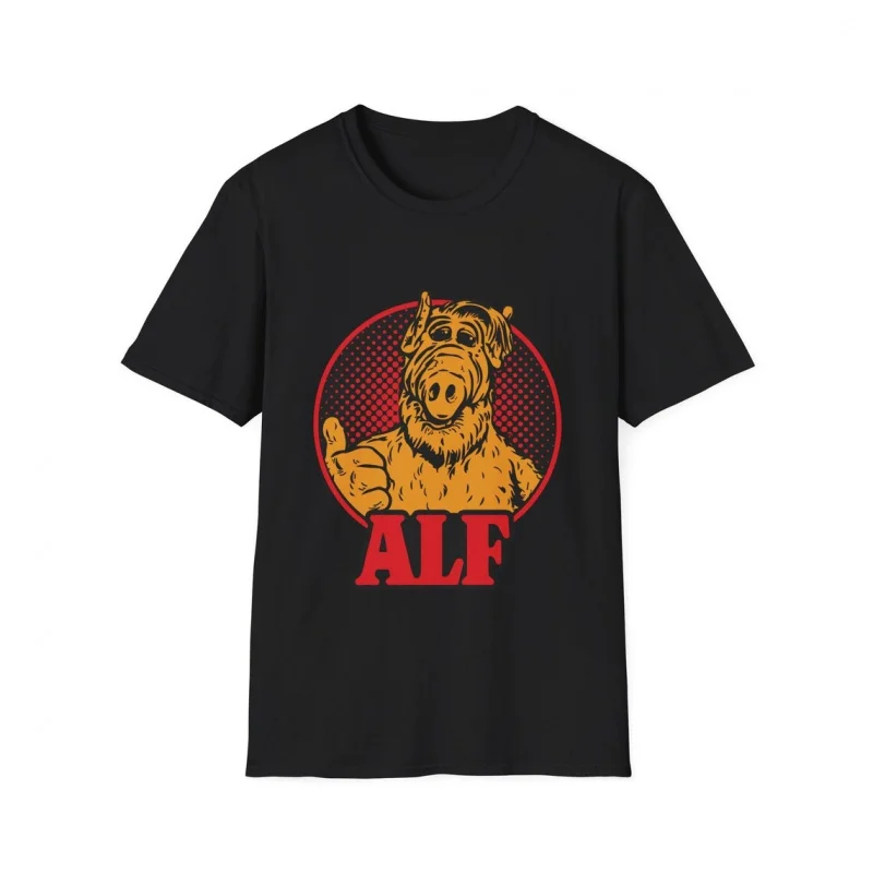 

0210 Alf Men's T Shirts Tv Comedy Gordon Shumway Sitcom Cat Series Alien Hipster Tee Short Sleeve 100% cotton All size tops