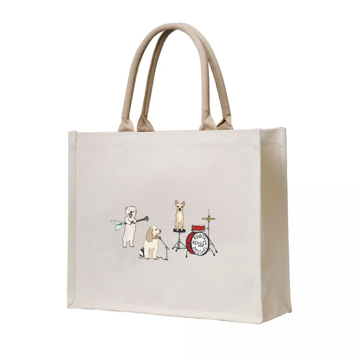 

Dog Band Tote Bag shopping bags foldable Handbags women Shopper bag