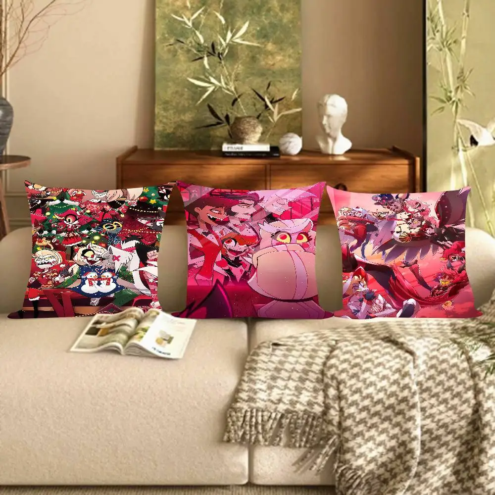 Hazbin H-Hotels Angel Dust Alastor Office Cushion Pillowcase Car Cushion Cover45X45CM Lumbar Pillowcase Sofa Pillowcover
