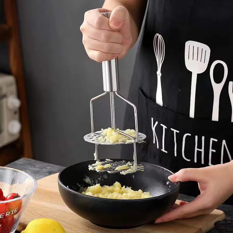 

IK Potato Masher Stainless Steel Manual Potato Ricer Garlic Masher Pumpkin Sweet Potato Mud Press Fruit Puree Juice Maker