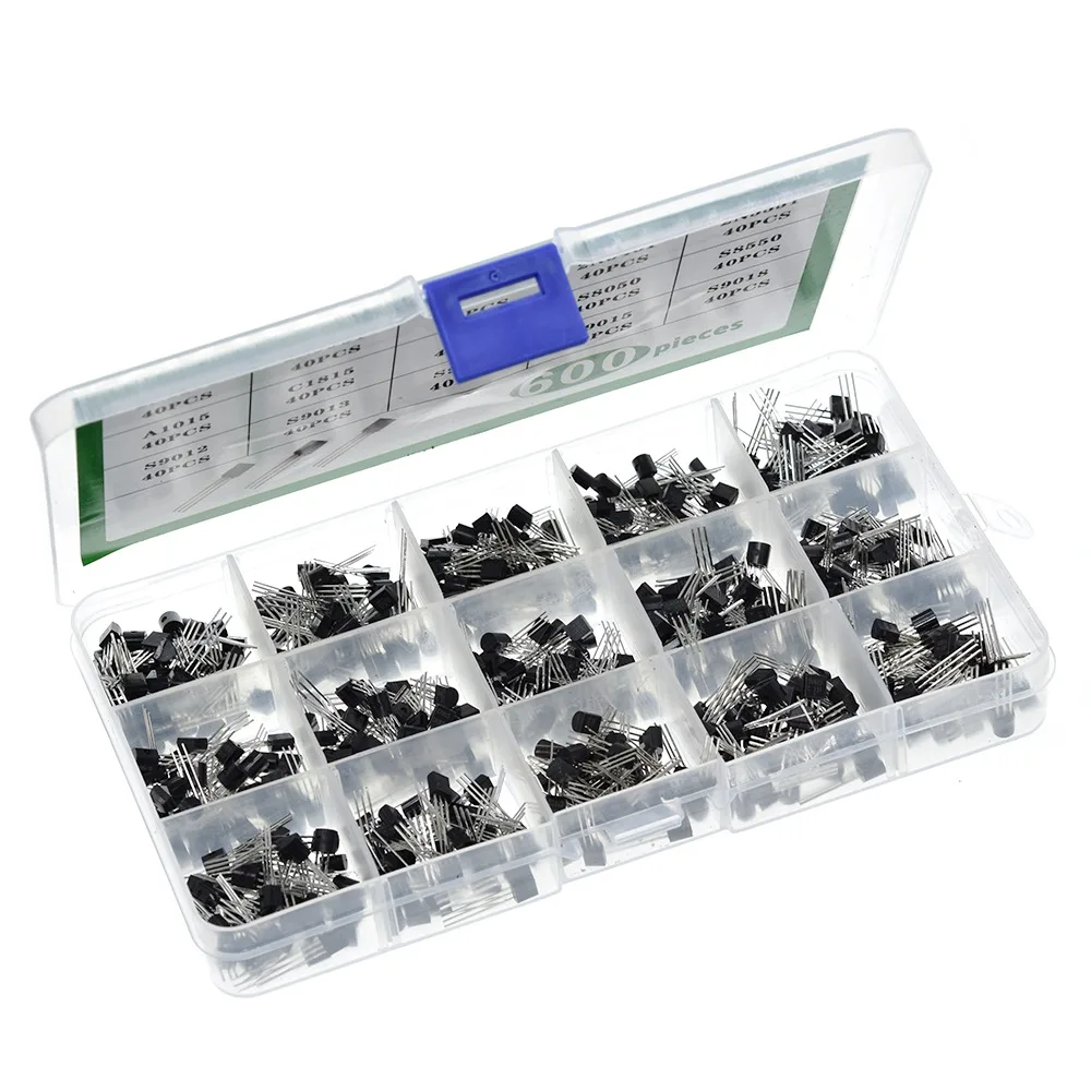 TZT 15 value 600pcs Box Kit 2N2222 A1015 C945 C1815 S8050 S8550 S9012 S9013 S9014 S9015 2N3904 2N3906 2N5401