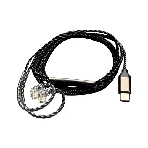 Imagen 1 del producto CCA JT2 Cable de auriculares decodificación Digital Cable mejorado trenzado de cobre sin oxígeno Pin C/H Cable reemplazable con enchufe tipo C