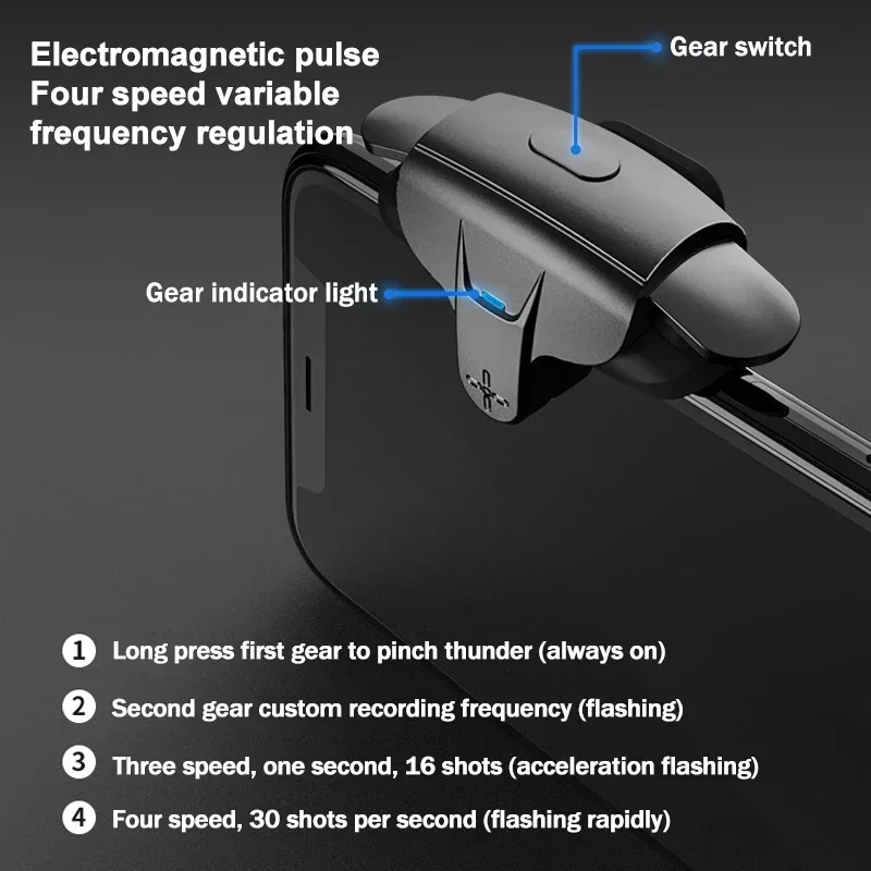 Ak05 gatilho de jogo para celular, 6 dedos l1r1, botão de disparo de mira de fogo, joystick para ios, android, pubg, console de jogos auxiliar