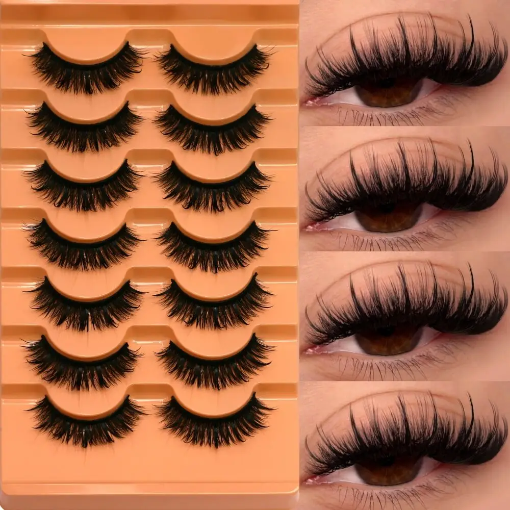 Soft Wispy Fluffy Fake Lashes Eyelashes Extension Fluffy Thick Dramatic Faux Mink Lashes Handmade Full Strip Lashes