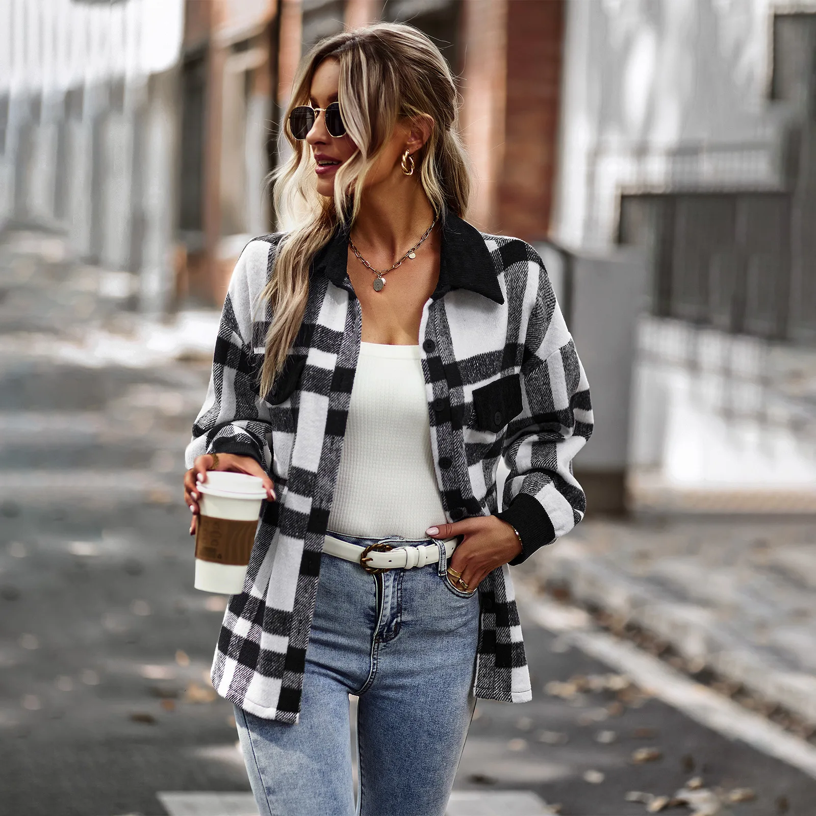 

Women's Plaid Coat 2022 Winter Double-sided Matted Non Sticky Coat