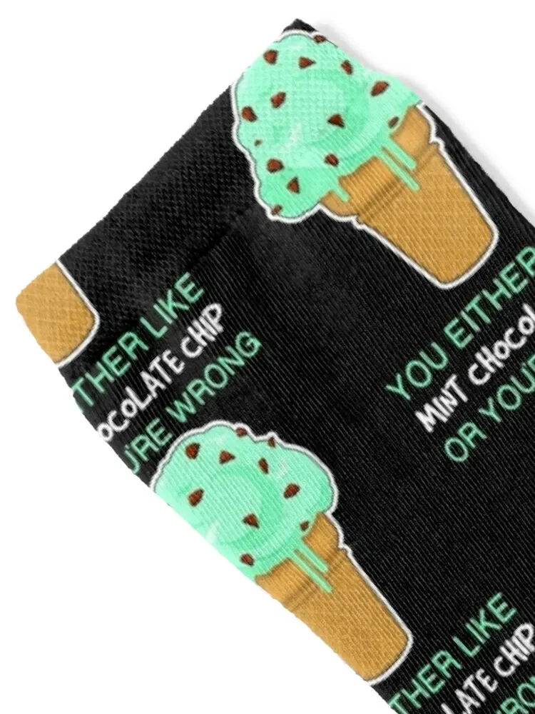 You’re Wrong Ice Cream Lover Quote Mint Chocolate Chip print Socks winter thermal Christmas Man Socks Women's