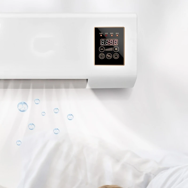Control remoto del soplador de aire frío/cálido montado en la pared - Calentador silencioso Temperatura ajustable Ahorro de energía Bajo nivel de ruido Sin luz