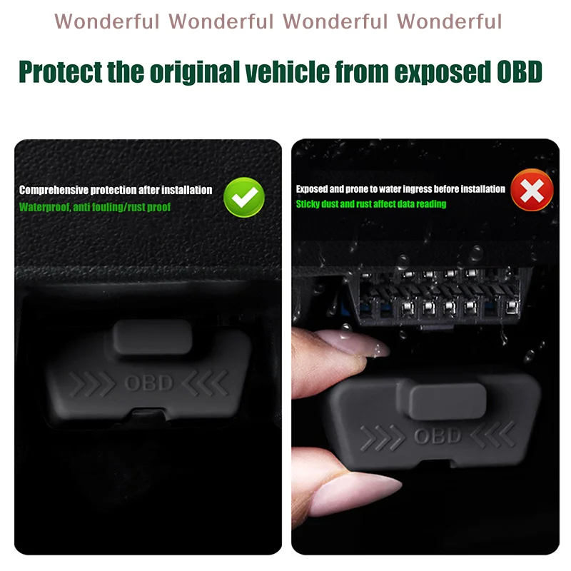 Kit di modifica dei componenti interni dell'auto della copertura dell'automobile dello scudo dell'interfaccia OBD antipolvere in silicone