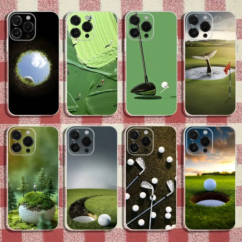 

Спортивный чехол для телефона с мячом для гольфа для iPhone 17,16,15,14,13,12,11 Pro, Max, Plus, XS, XR, SE, мини-прозрачный силиконовый мягкий чехол