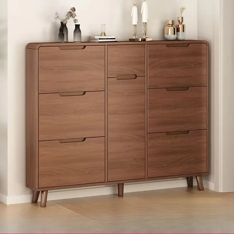 

Design Storage Shoe Cabinet Strong Dust Cover Space Saving Shoe Organizer Narrow Wooden Modern Armario De Zapatos Furniture Home