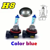 2 Pcs H8 Car Lights Fog Lamps Auto Lights Headlight Rainbow Blue Plasma 12V55W Halogen Bulbs