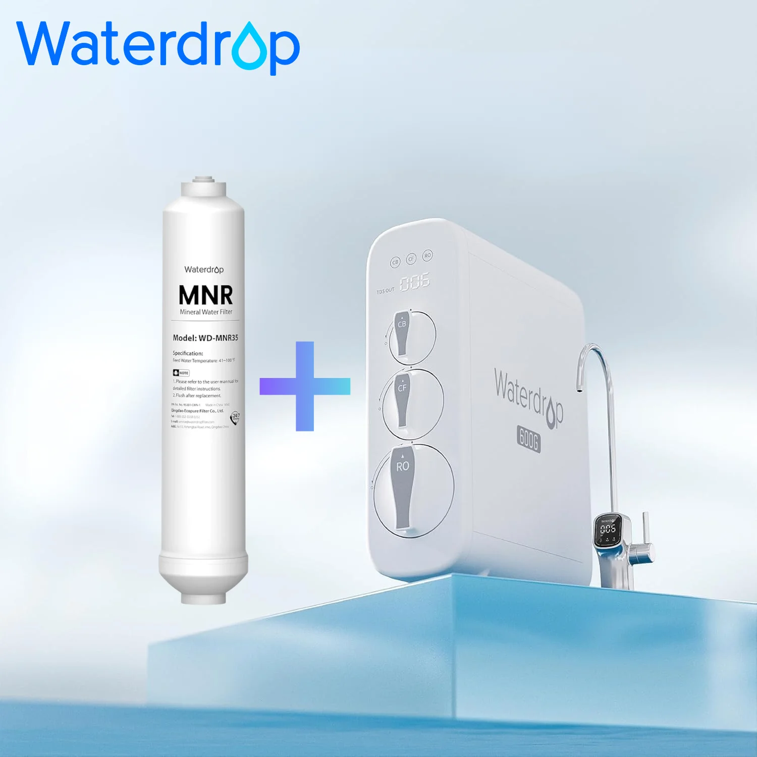 

Waterdrop - G3P600 Reverse Osmosis System Extra WD-MNR35 Water Filter - White