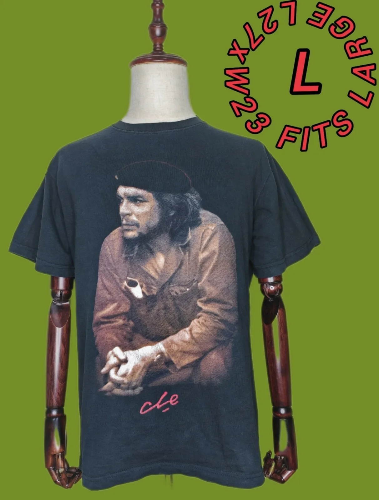 Maglietta Vintage Che Guevara Blu Caribe Big Logo Large