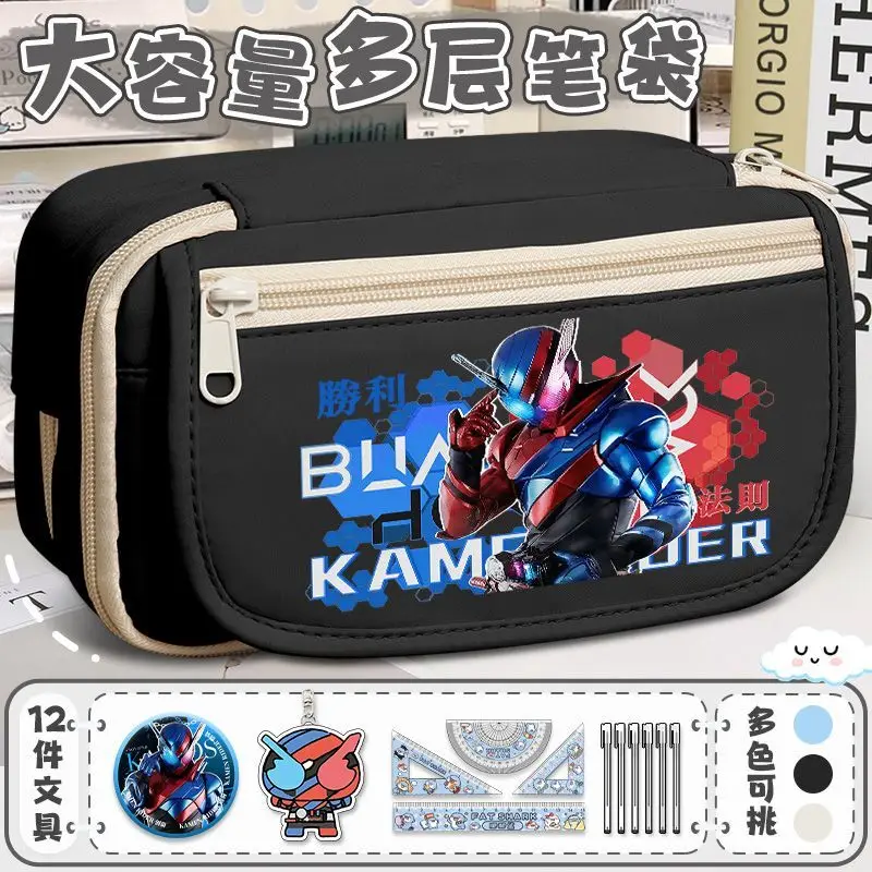 Neues Masked Rider Federmäppchen mit großem Fassungsvermögen, hohem Farbwert, personalisiertem Cartoon-Design, mehrschichtigem Fächersystem für Schüler, Schreibwarenbox – Detail 2