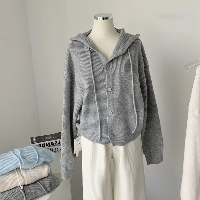 

Новый осенне-зимний женский свитер с капюшоном и мягким свитером для осенней куртки-кардигана