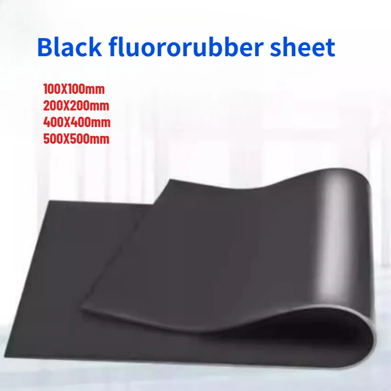 1Pcs Thick 1/1.5/2/3/4/5/6/8mm FKM Rubber Plate Black Fluorine Rubber Sheet Oil Heat Corrosion Acid Alkali Resistance Seal Mat