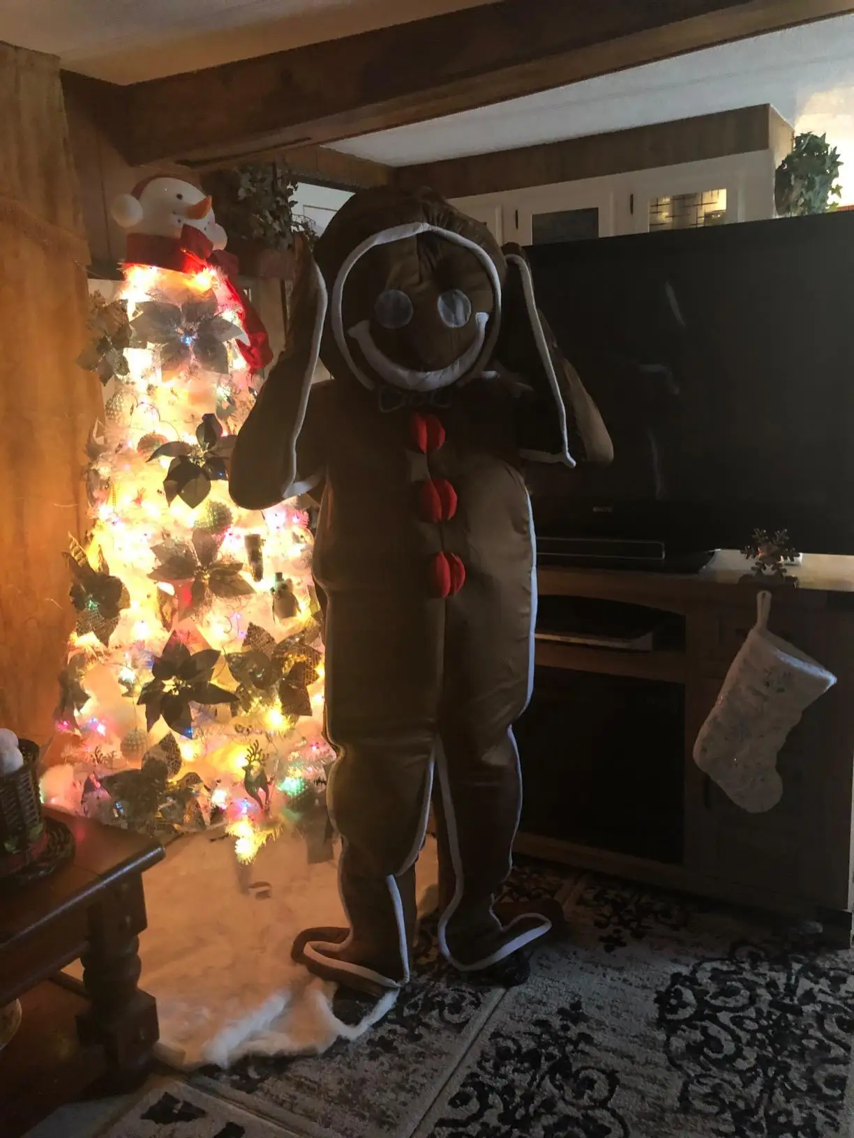 Costume de bonhomme en pain d'épice glacé pour homme adulte, mascotte de pain d'épice, cosplay de Noël, nouveau, 2024