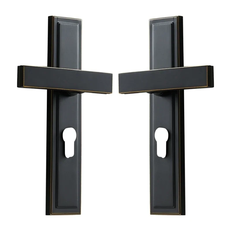 Brass Door Lever Set Mute Italian American Interior Room Bedroom Bathroom  Double Open Wood Door Lock Dummy Handle Pull