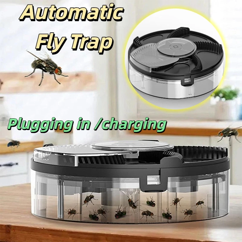 

Automatic Fly Trap Pest Control Catcher Electric Insect Catcher with Bait Indoor Outdoor Pest Control for Home Kitchen Garden